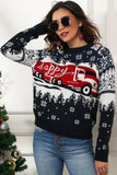 WOMEN WINTER SNOWFLAKE PRINTING KNIT SWEATER