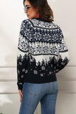 WOMEN WINTER SNOWFLAKE PRINTING KNIT SWEATER