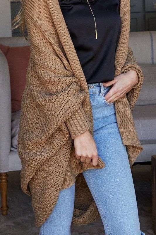 LONG SLEEVE KNIT CARDIGAN - Doublju