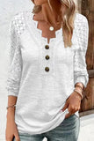 WOMEN'S T SHIRT TEE PLAIN LACE LONG SLEEVE DAILY WEEKEND FASHION BASIC ELEGANT V NECK REGULAR FIT