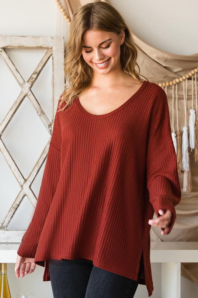 SOFT LOOSE FIT PULLOVER SWEATER KNIT TOP - Doublju