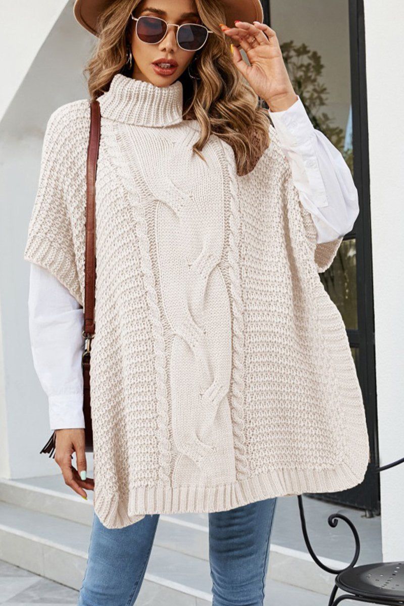 WOMENS ROUND NECK LOOSE SHAWL SWEATER