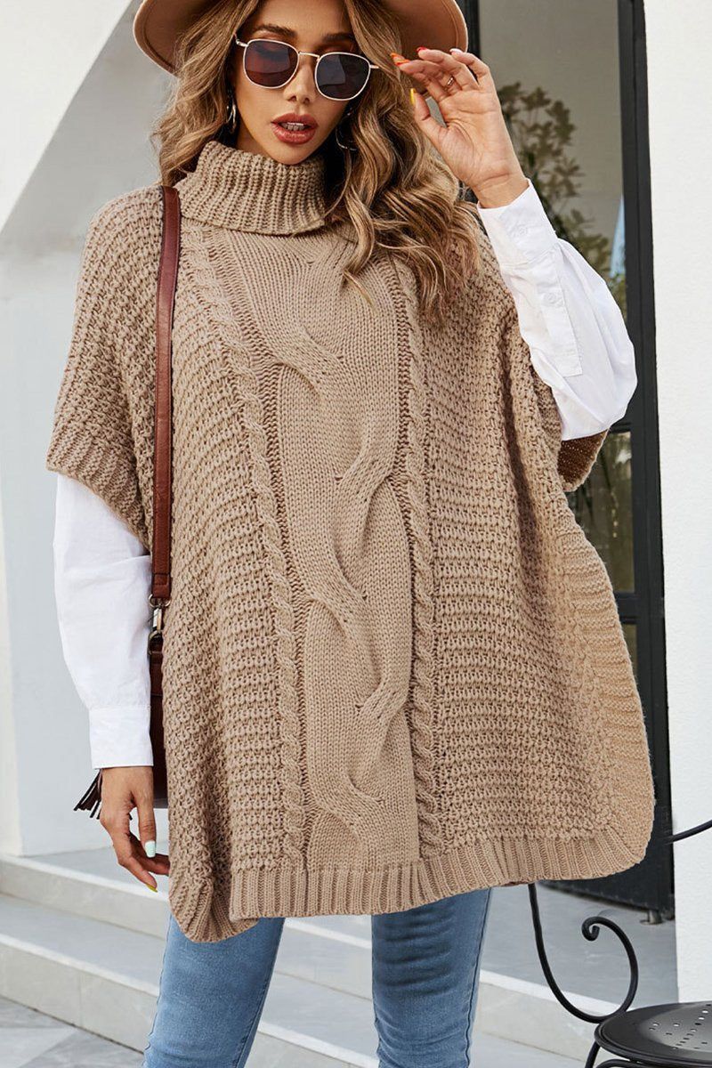 WOMENS ROUND NECK LOOSE SHAWL SWEATER