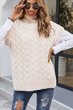 WOMENS PULLOVER HIGH NECK SLEEVELESS SWEATER