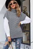 WOMENS PULLOVER HIGH NECK SLEEVELESS SWEATER