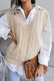 WOMEN OVERSIZED LOOSE FIT RIBBED KNIT VEST