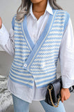 WOMEN CROSS BUTTON PATTERNED KNIT VEST