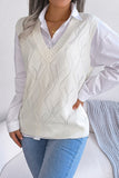 WOMEN PUNCHING KNITTED LOOSE FIT SWEAT VEST