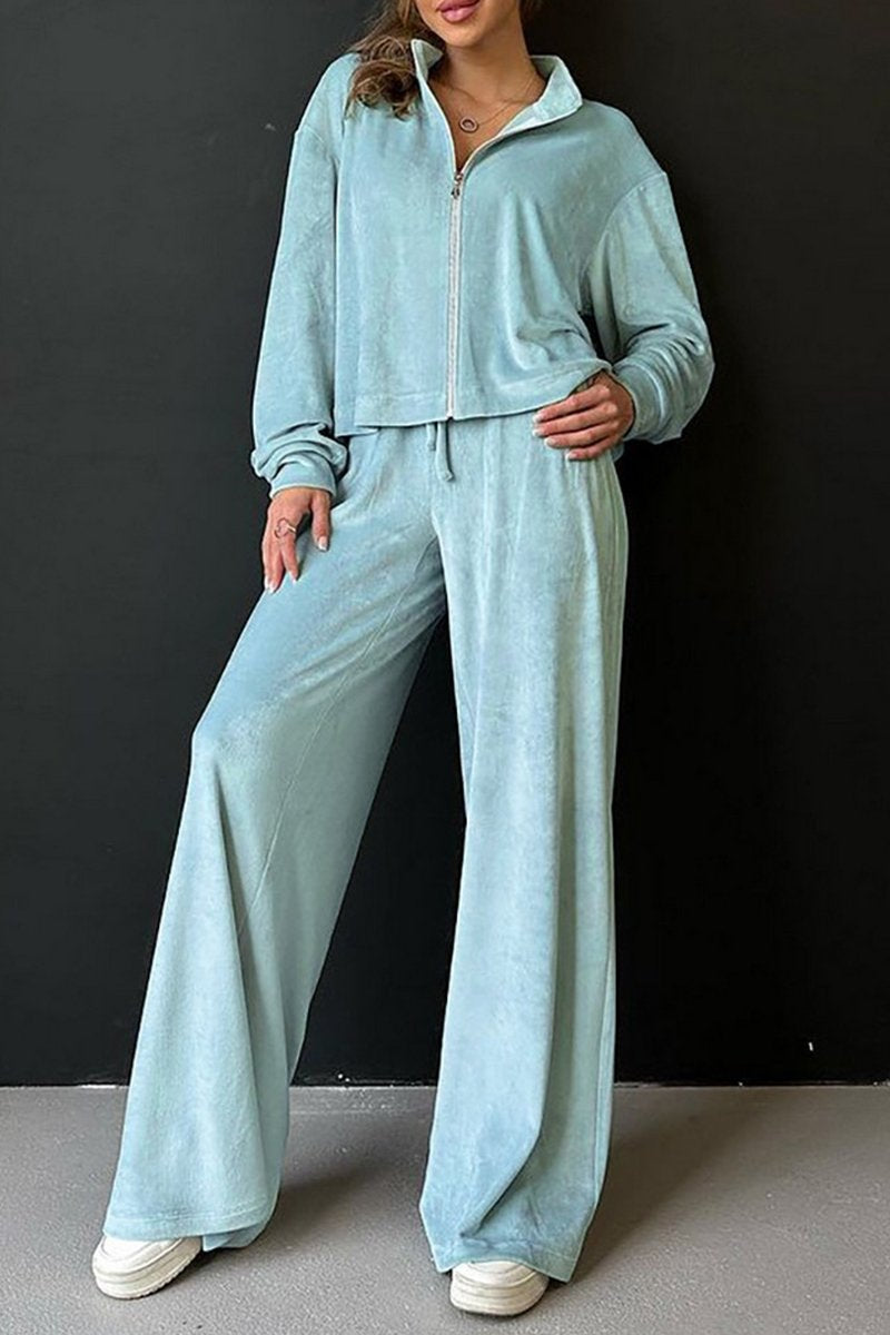 WOMEN COZY LOUNGE HOMEWEAR JACKET AND PANTS SET