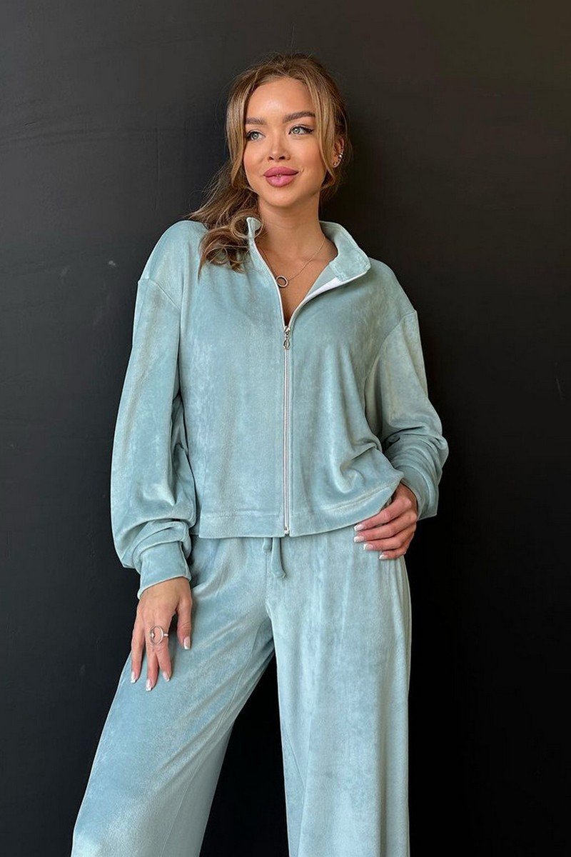 WOMEN COZY LOUNGE HOMEWEAR JACKET AND PANTS SET