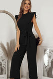 SOLID COLOR FLYING SLEEVE JUMPSUIT - Doublju