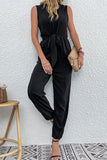 SLEEVELESS V NECK SLIM JUMPSUIT - Doublju