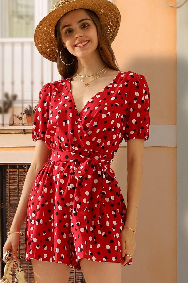 POLKA DOT JUMPSUITS - Doublju