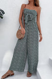 BIG RIBBON RUFFLED TANK TOP WIDE JUMPSUIT - Doublju