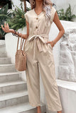 WOMEN CASUAL SOLID JUMPSUIT - Doublju