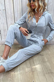 WOMEN ELASTIC HIGH WAIST ZIP UP LONG JUMPSUIT