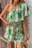 ONE RUFFLED SUOLDER NATURE WAIST ROMPER - Doublju