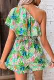 ONE RUFFLED SUOLDER NATURE WAIST ROMPER - Doublju