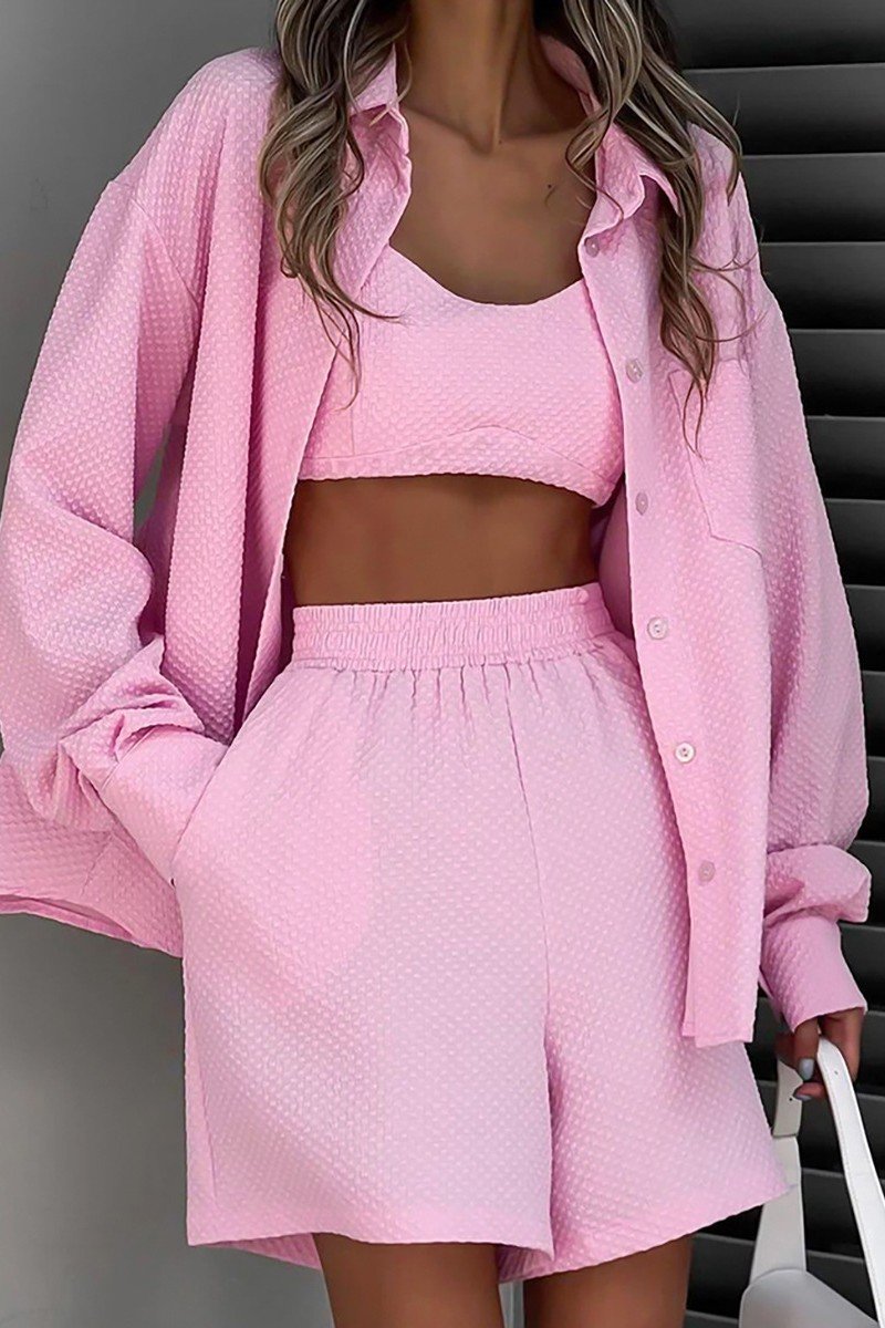 WOMEN OVERSIZED COZY TANK SHIRTS AND SHORTS SET