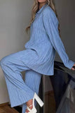 WOMEN OVERSIZED PLEATED SHIRTS AND PANTS SET - Doublju