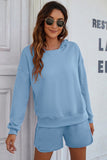 WOMEN HOODED PULLOVER AND SHORT HOMEWEAR SET