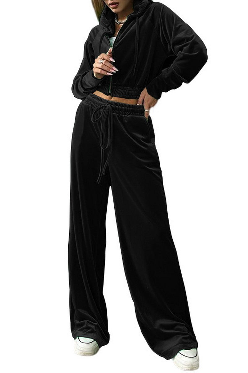 WOMEN LOOSE FIT LONG JOGGER PANTS AND HOODIE SET