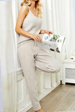 WOMEN COZY DRAWSTRING PANTS AND TANK HOMEWEAR SET