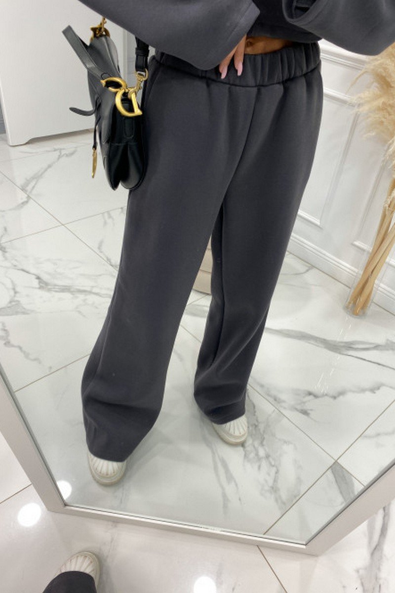 WOMEN CROP HIGH NECK PULLOVER AND PANTS SET