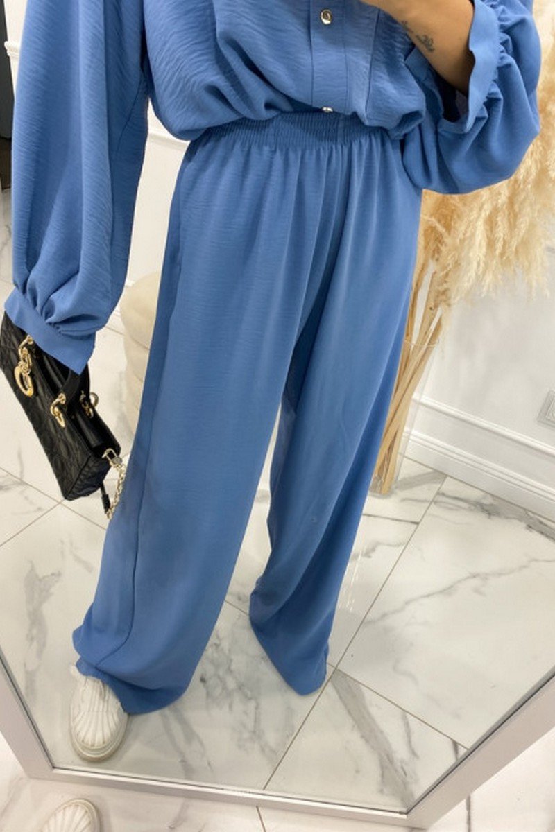 WOMEN OVERSIZED SHIRTS AND ELASTIC PANTS SET