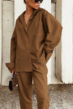 WOMEN COMFY FALL OVERSIZED SHIRTS AND PANTS SET