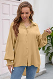 BUTTON DOWN BASIC SIMPLE DAILY BLOUSE - Doublju