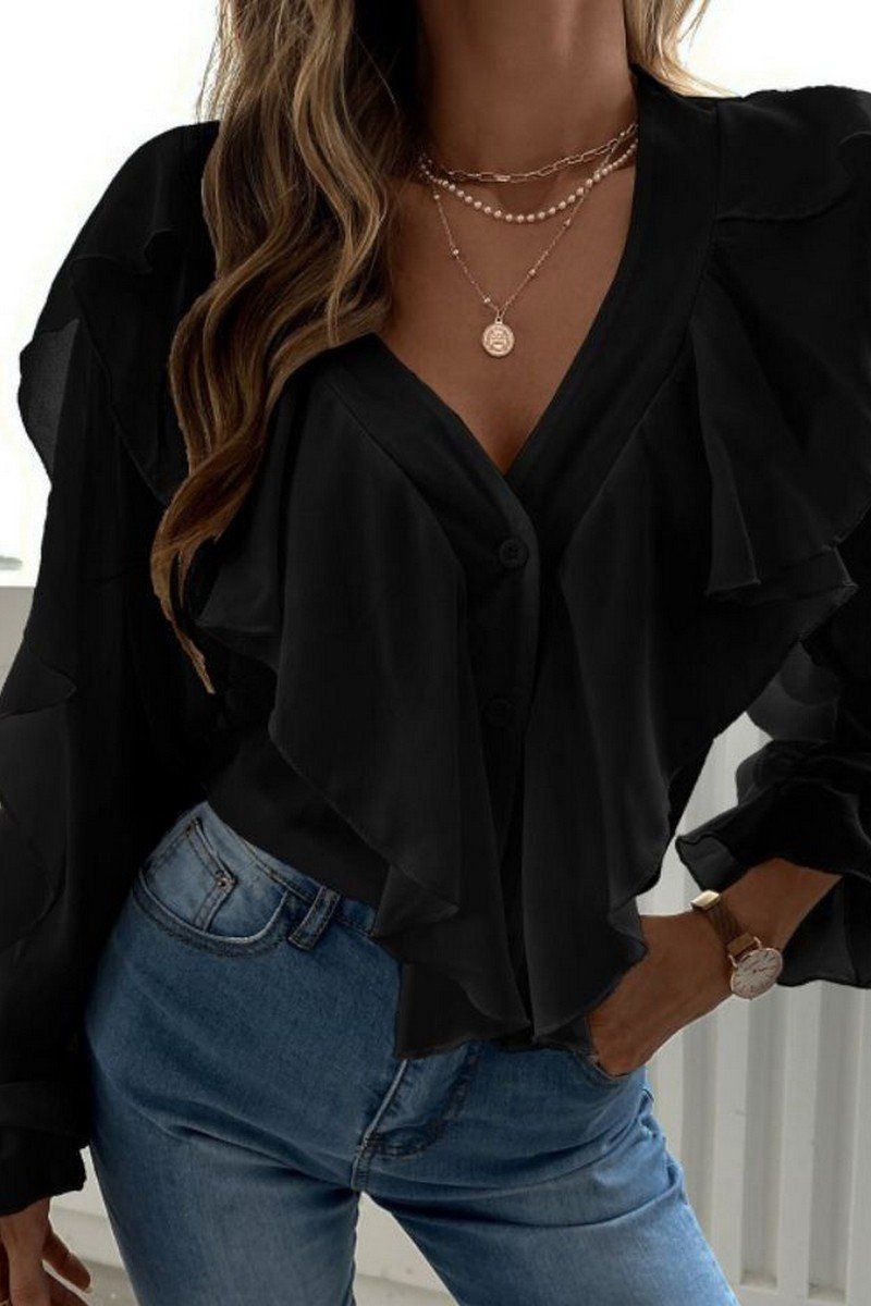 WOMEN SEXY DEEP V-NECK RUFFLED LONG SLEEVED TOP
100% POLYESTER
SIZE S(2)-M(2)-L(2)-XL(2)
MADE IN CHINA