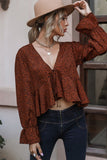 WOMEN ANIMAL PRINTING SEXY V NECK CROP BLOUSE
100% POLYESTER
SIZE S-M-L
MADE IN CHINA