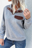 WOMEN BUTTONED HIGH NECK QUILTED KNIT PULLOVER