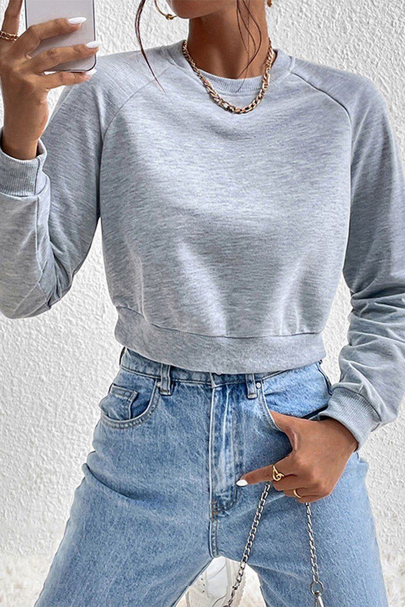 WOMEN CREWNECK SHORT LENGTH JUMPER TOP