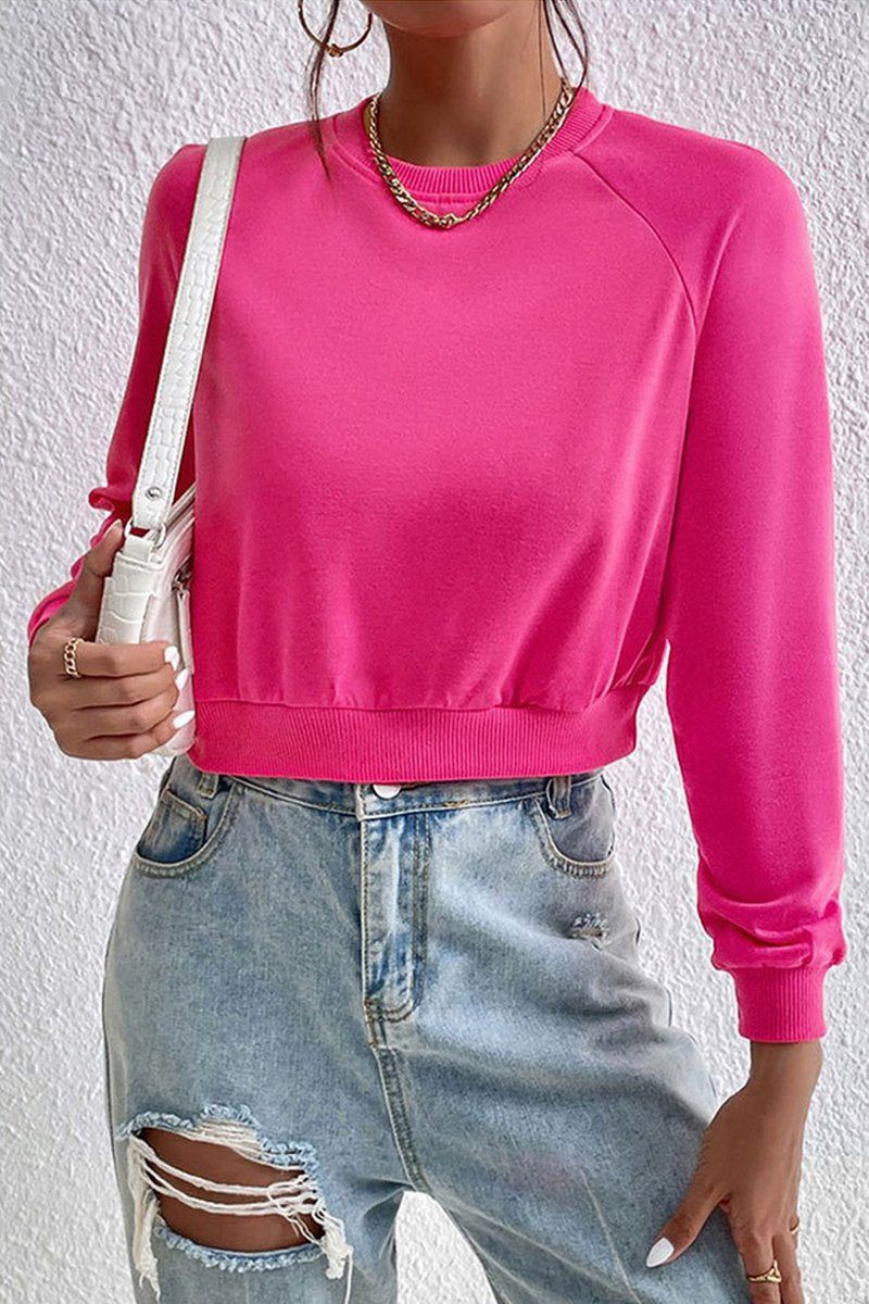 WOMEN CREWNECK SHORT LENGTH JUMPER TOP