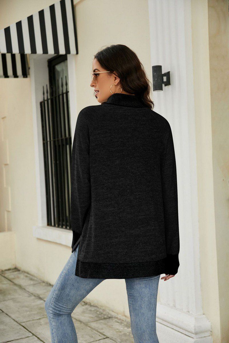 WOMEN HIGH TURTLE NECK LONG SLEEVE JUMPER TOP