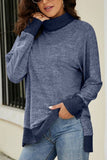 WOMEN HIGH TURTLE NECK LONG SLEEVE JUMPER TOP