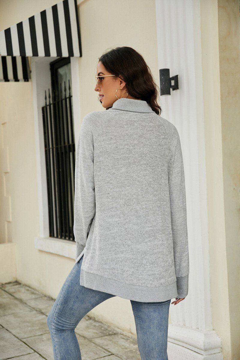 WOMEN HIGH TURTLE NECK LONG SLEEVE JUMPER TOP