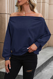 WOMEN ONE OFF SHOULDER LOOSE FIT SWEATSHIRT