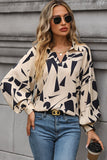 WOMEN LONG SLEEVED PRINTING BLOUSE