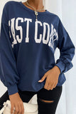 WOMEN LETTERING PRINT CREW NECK SWEATSHIRT