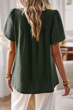 ROUND NECK SPLICED LOOSE BLOUSE - Doublju