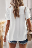 ROUND NECK SPLICED LOOSE BLOUSE - Doublju