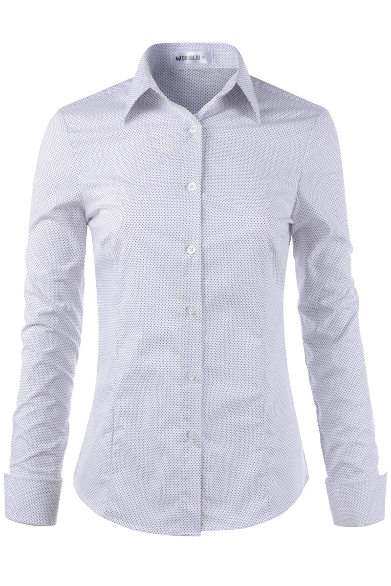 WOMENS BASIC SLIM FIT Y COTTON BUTTON DOWN SHIRTS WITH PLUS SIZE