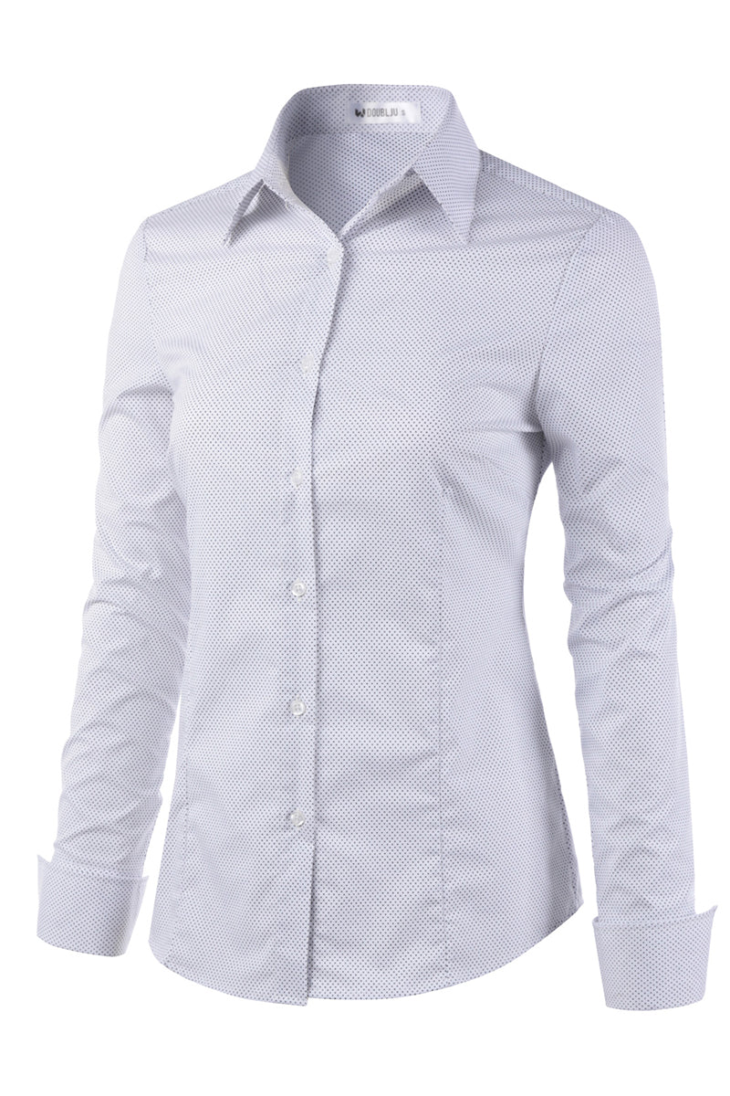 WOMENS BASIC SLIM FIT Y COTTON BUTTON DOWN SHIRTS WITH PLUS SIZE