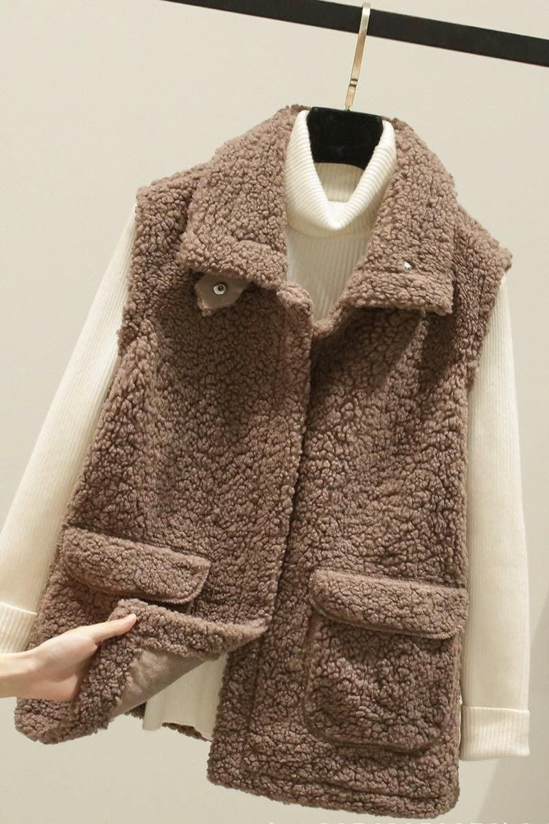 ALL MATCH WAISTCOAT PLUSH WARM VEST JACKET - Doublju