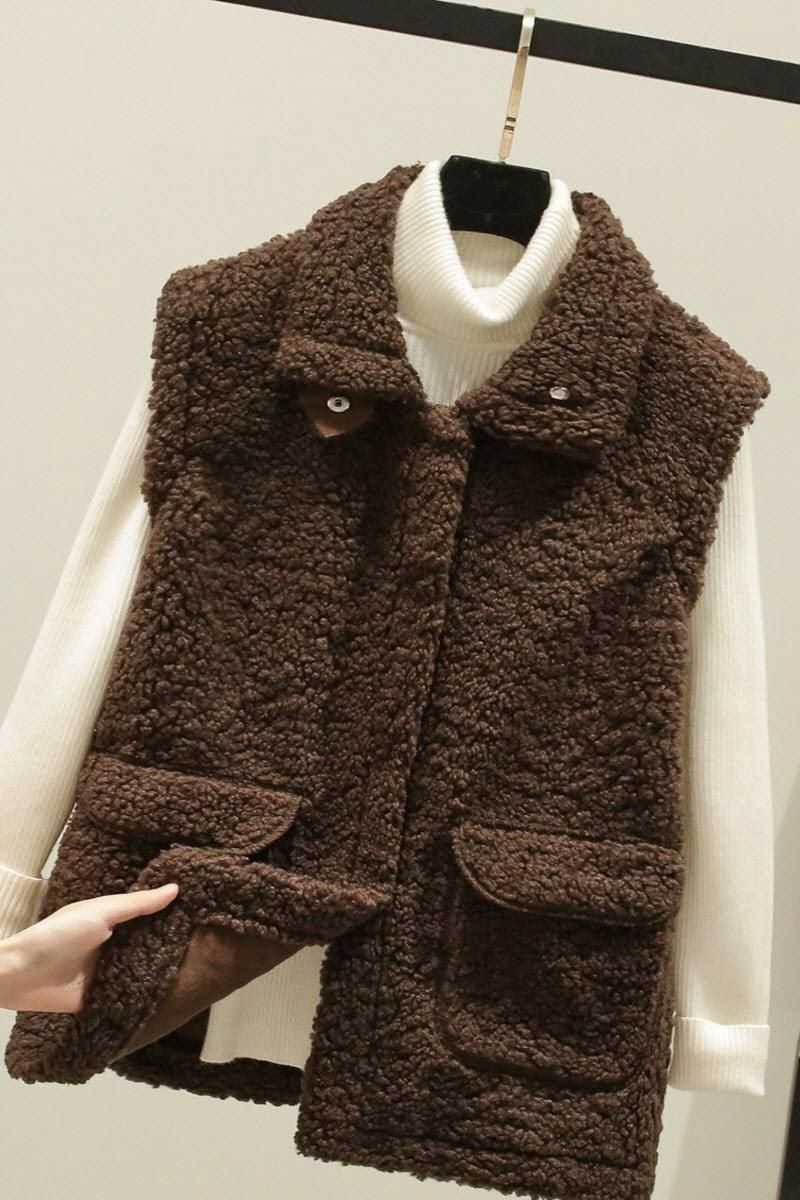 ALL MATCH WAISTCOAT PLUSH WARM VEST JACKET - Doublju