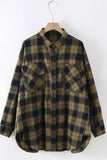RETRO LOOSE LARGE SIZE PLAID SHIRT - Doublju