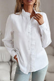 BUTTON UP LACE STRIPE SHIRT - Doublju